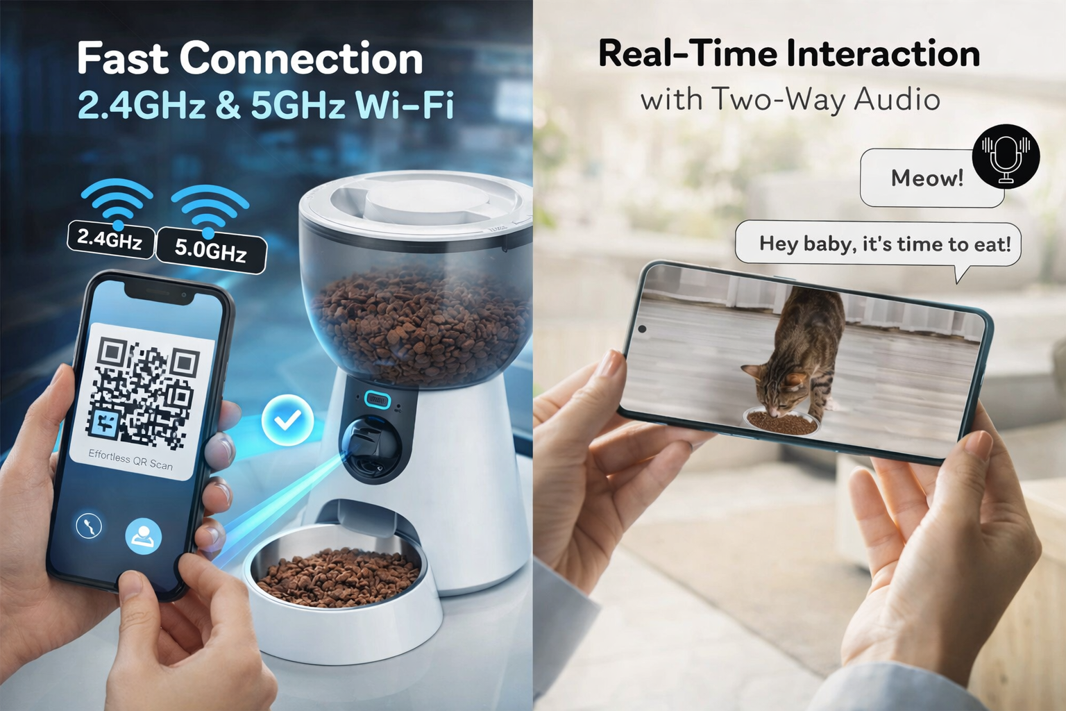 Smart Automatic Pet Feeder 4L with Camera for Dogs and Cats