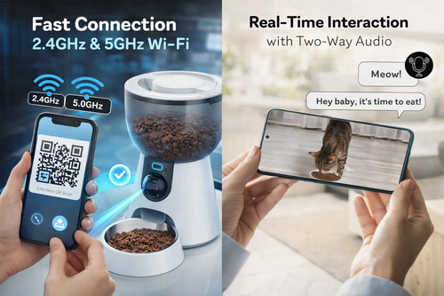 Smart Automatic Pet Feeder 4L with Camera for Dogs and Cats